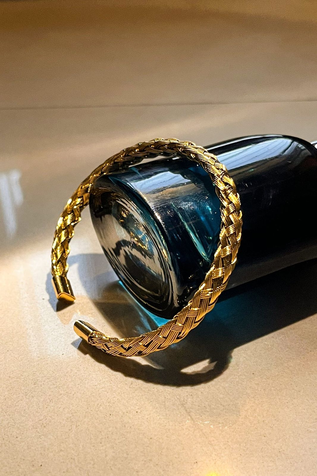 Men's Wire braided Anti tarnish cuff bracelet - Image 5