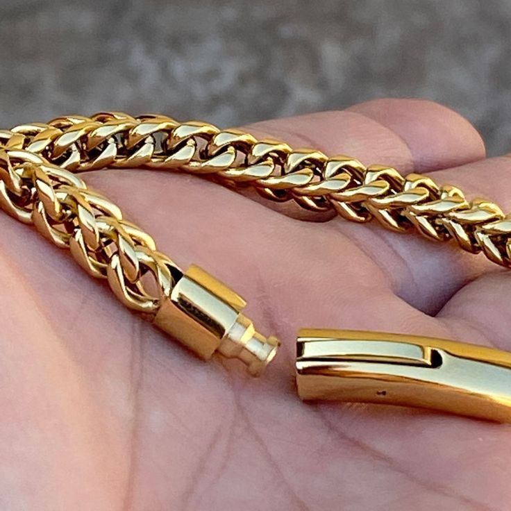 Men's 18k gold plated on stainless steel, Anti tarnish chain Bracelet - Image 5