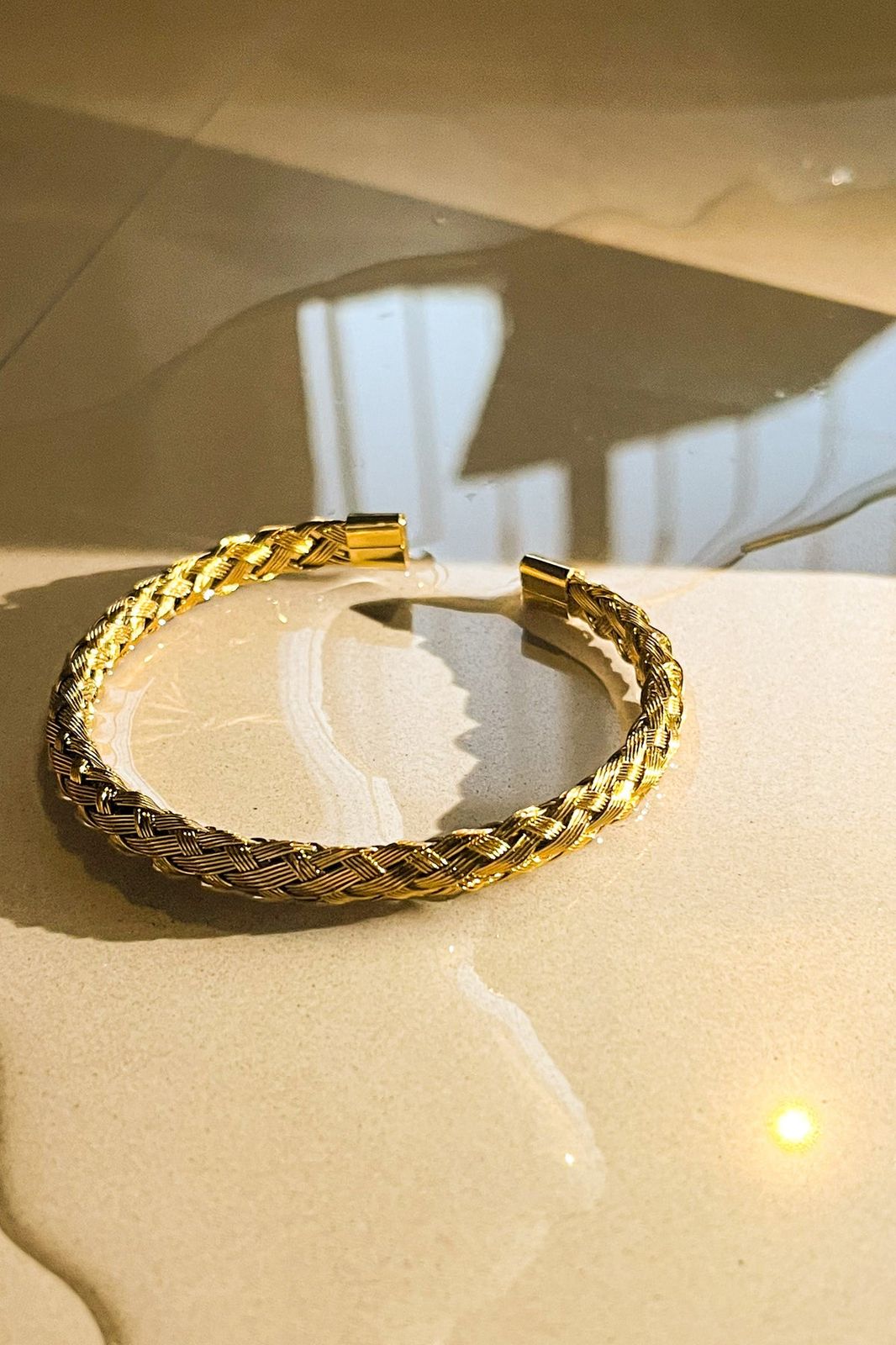 Men's Wire braided Anti tarnish cuff bracelet - Image 6