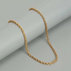 Twisted Rope gold plated on Stainless Steel Anti Tarnish necklace