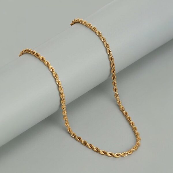 Twisted Rope gold plated on Stainless Steel Anti Tarnish necklace