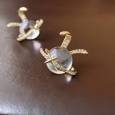 Sparkling crystal rabbit korean stud