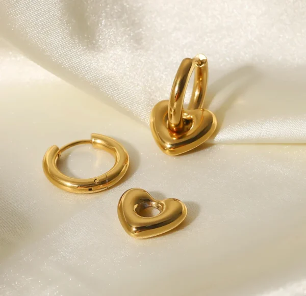 Heartshift Hoops 18k Gold plated on stainless steel Antitarnish