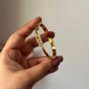 AD stones on hole twisted 18k gold plated on Stainless Steel Kada -size 2.3/ 2.4 - Image 2