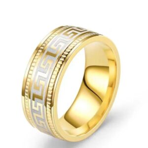 18K Gold Plated Titanium /SS Steel men's Rings Antitarnish Model 1, SIZE 9
