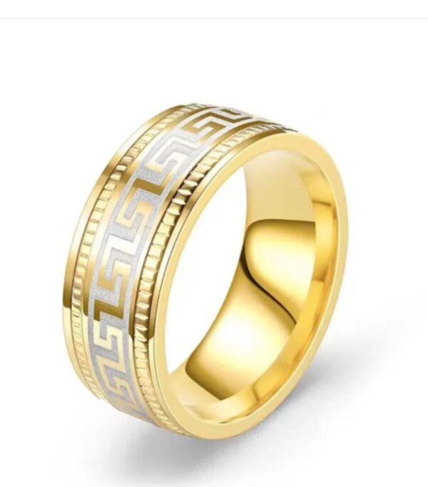 18K Gold Plated Titanium /SS Steel men's Rings Antitarnish Model 1, SIZE 9