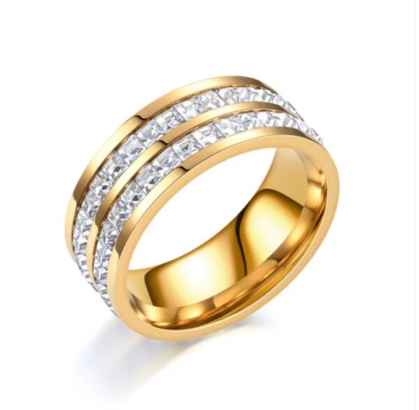 18K Gold plated plain Titanium Steel men's Rings Antitarnish Model 5 ,SIZE 9