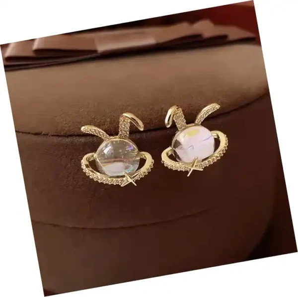 Sparkling crystal rabbit korean stud - Image 3