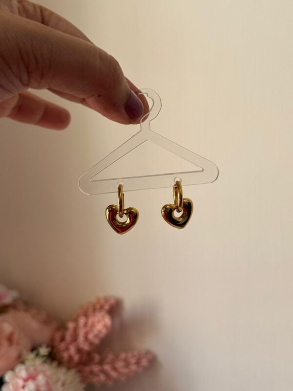 Heartshift Hoops 18k Gold plated on stainless steel Antitarnish - Image 4