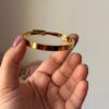 AD stones on hole twisted 18k gold plated on Stainless Steel Kada -size 2.3/ 2.4 - Image 3