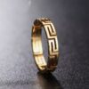 Unisex Greek ring Gold plated on Stainless Steel Rings Antitarnish Model 6 ,SIZE 9 - Image 2