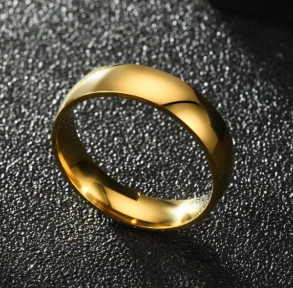 18K Gold plated plain Titanium /SS Steel men's Rings Antitarnish Model 4, SIZE 9
