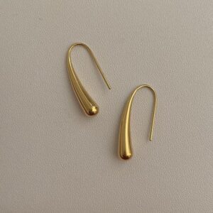 Hook semi hoops minimal 18k Gold plated on stainless steel earrings