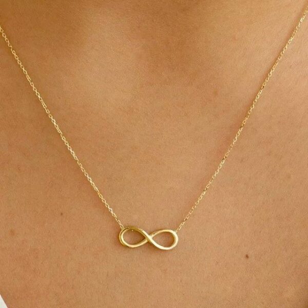 Infinity model 18K gold plated on Stainless Steel Anti Tarnish necklace - Image 4