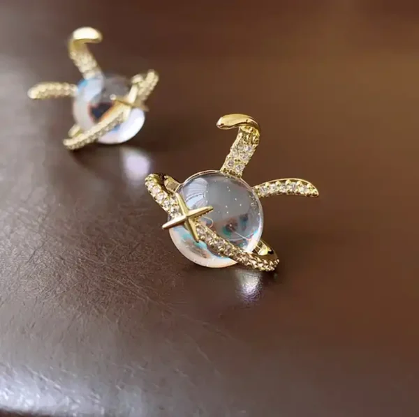 Sparkling crystal rabbit korean stud - Image 6