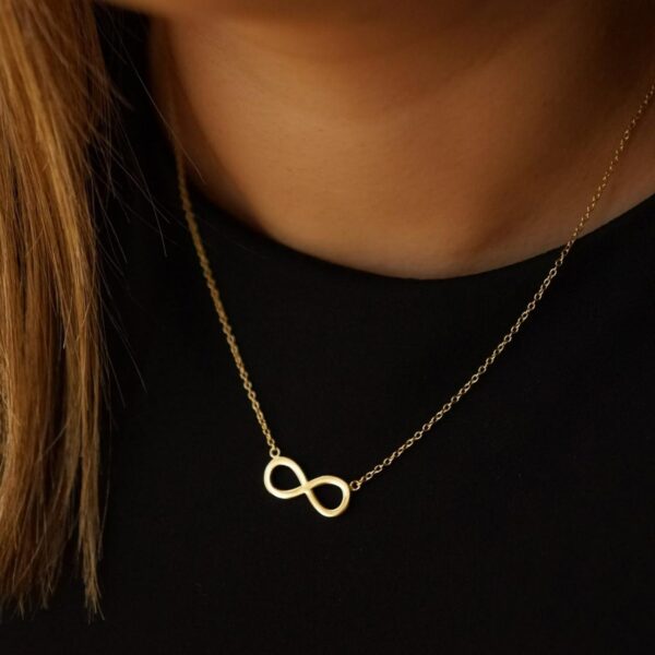 Infinity model 18K gold plated on Stainless Steel Anti Tarnish necklace - Image 2