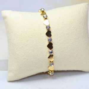 18k gold plated on stainless steel alter stone and heart chain bracelet