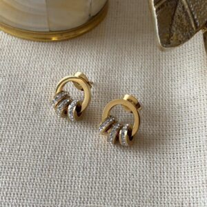 3mini circle cute 18k Gold plated on stainless steel anti tarnish earrings