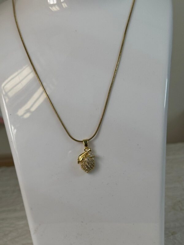 Pineapple design 18K gold plated on Stainless Steel Anti Tarnish necklace - Image 2