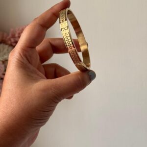 18k Gold plated on 316L stainless steel U design anti tarnish men's Kada
