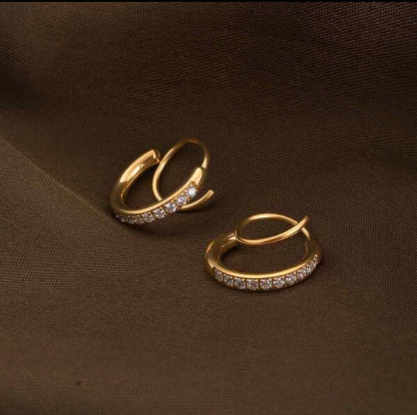 Spiral trendy Hoops 18k Gold plated on stainless steel Antitarnish