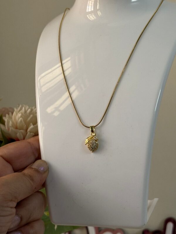 Pineapple design 18K gold plated on Stainless Steel Anti Tarnish necklace - Image 3