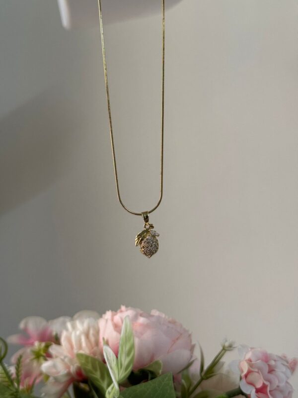 Pineapple design 18K gold plated on Stainless Steel Anti Tarnish necklace - Image 4