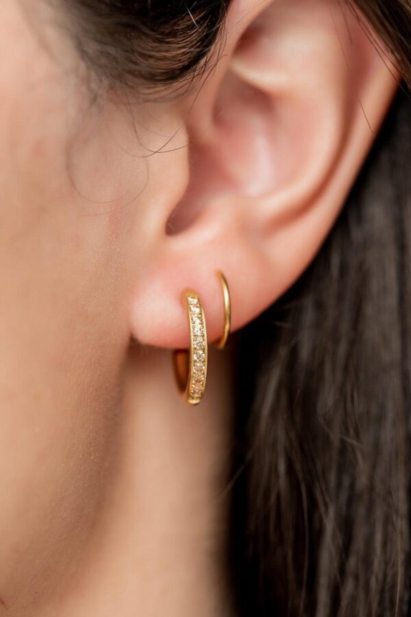 Spiral trendy Hoops 18k Gold plated on stainless steel Antitarnish - Image 6