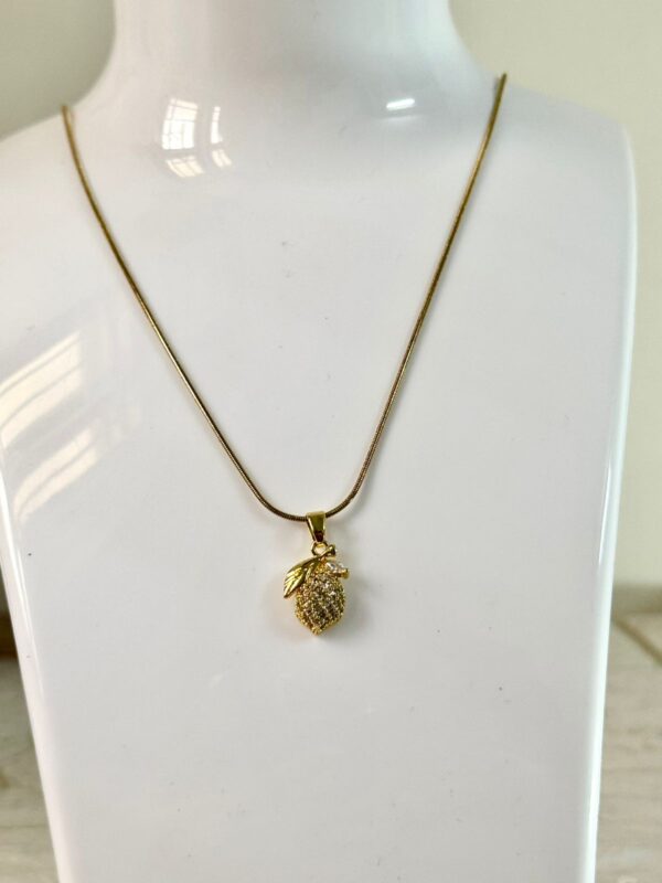Pineapple design 18K gold plated on Stainless Steel Anti Tarnish necklace - Image 5