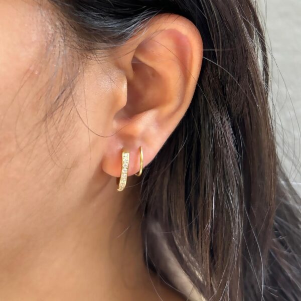 Spiral trendy Hoops 18k Gold plated on stainless steel Antitarnish - Image 2