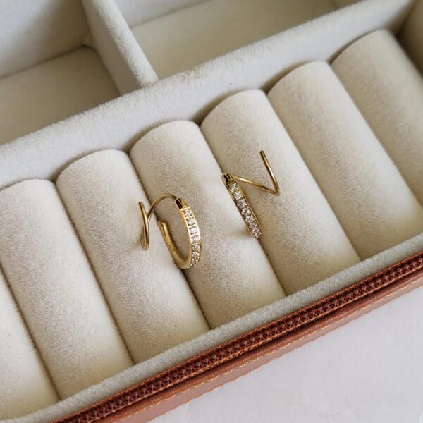 Spiral trendy Hoops 18k Gold plated on stainless steel Antitarnish - Image 4