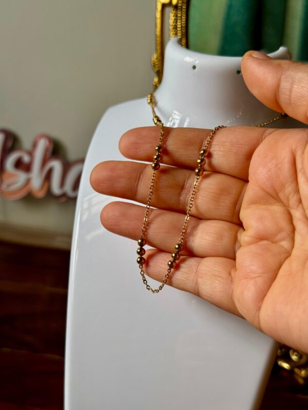 3 Beaded 18K gold plated on Stainless Steel Anti Tarnish necklace - Image 6