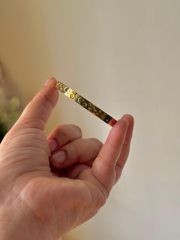 Moon & Star design 18k gold plated on Stainless Steel anti tarnish bracelet - Image 3