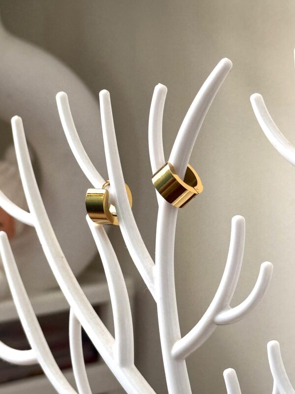 Bold trendy Hoops 18k Gold plated on stainless steel Antitarnish - Image 4