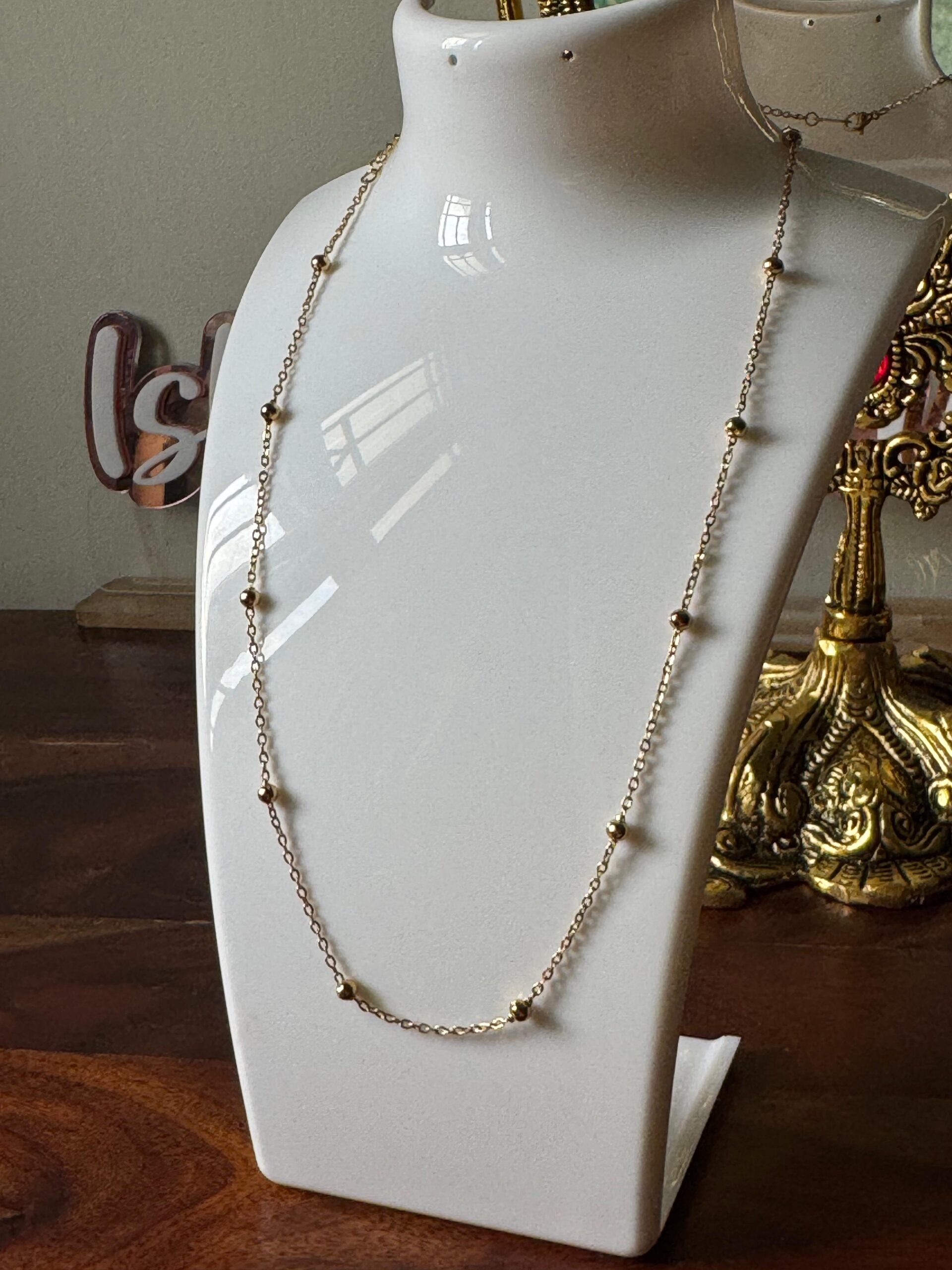 Beaded 18K gold plated on Stainless Steel Anti Tarnish necklace - Image 6