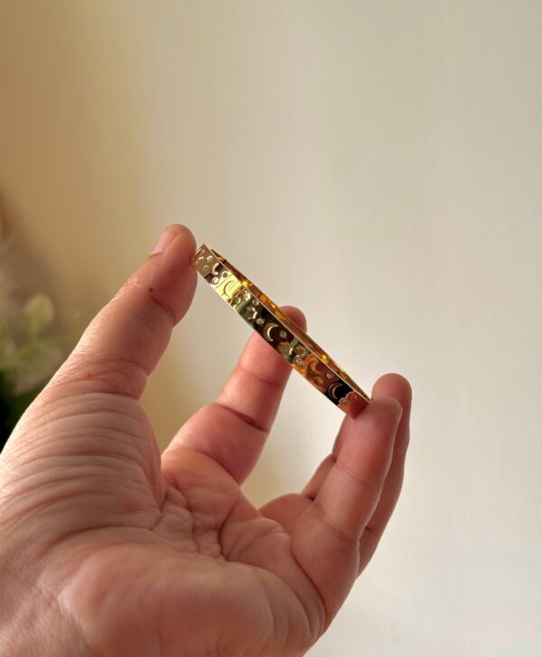 Moon & Star design 18k gold plated on Stainless Steel anti tarnish bracelet - Image 4