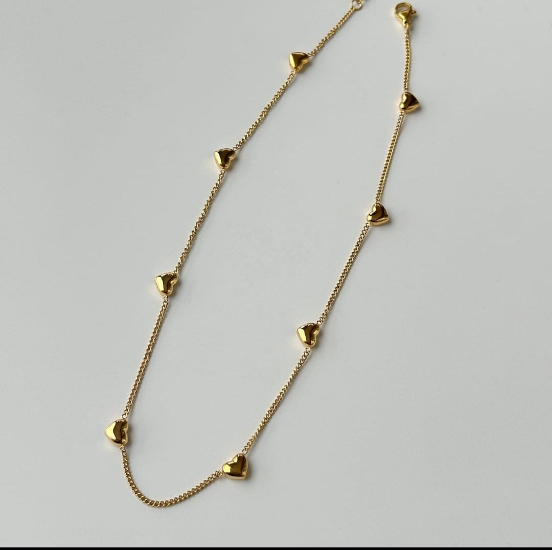 Elegant heart design 18K gold plated on Stainless Steel Anti Tarnish necklace - Image 2