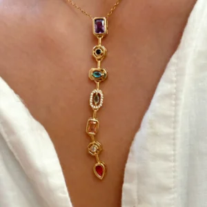 Spectrum Charm statement 18k gold plated on Stainless Steel Anti Tarnish necklace