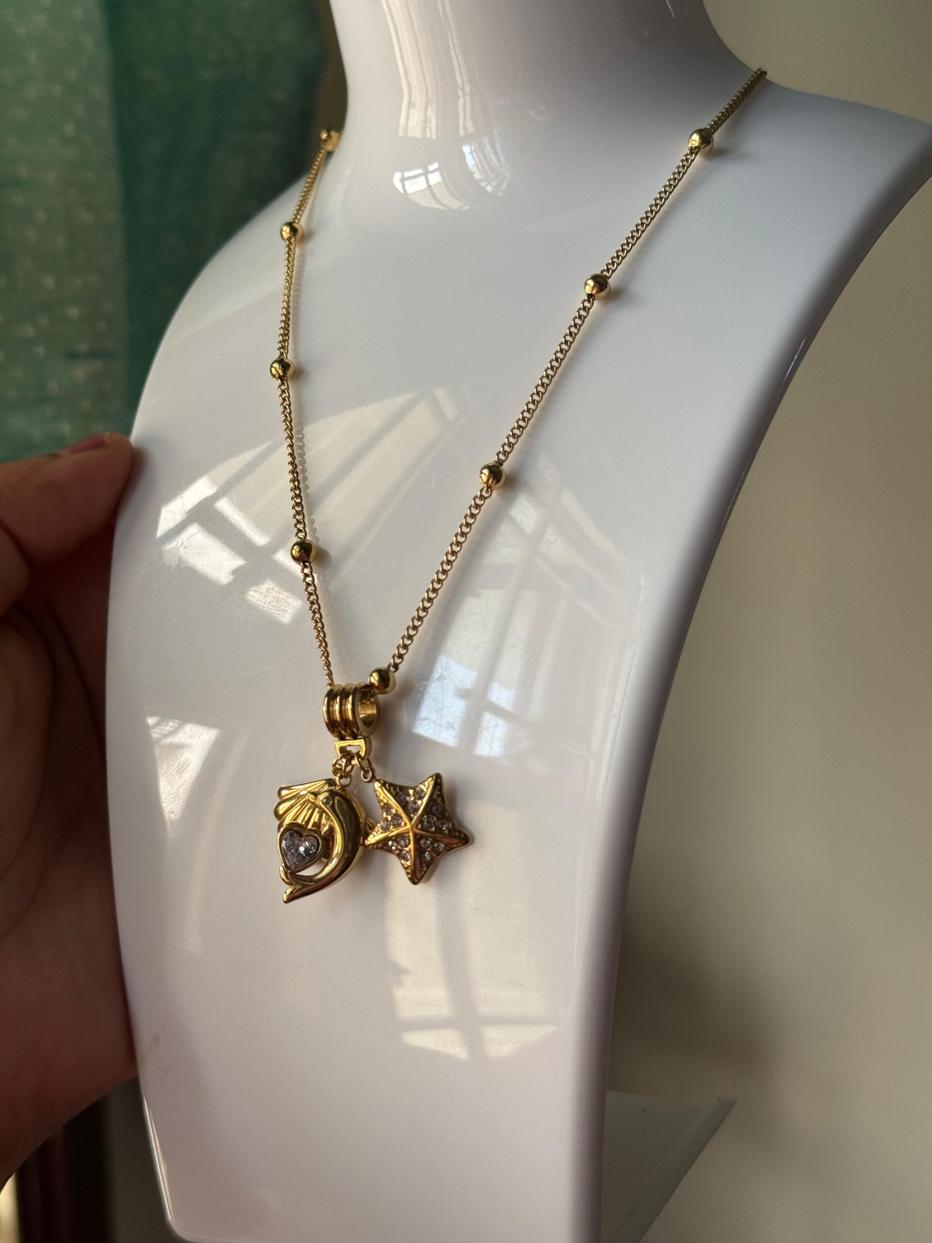 Marine theme design 18K gold plated on Stainless Steel Anti Tarnish necklace - Image 3