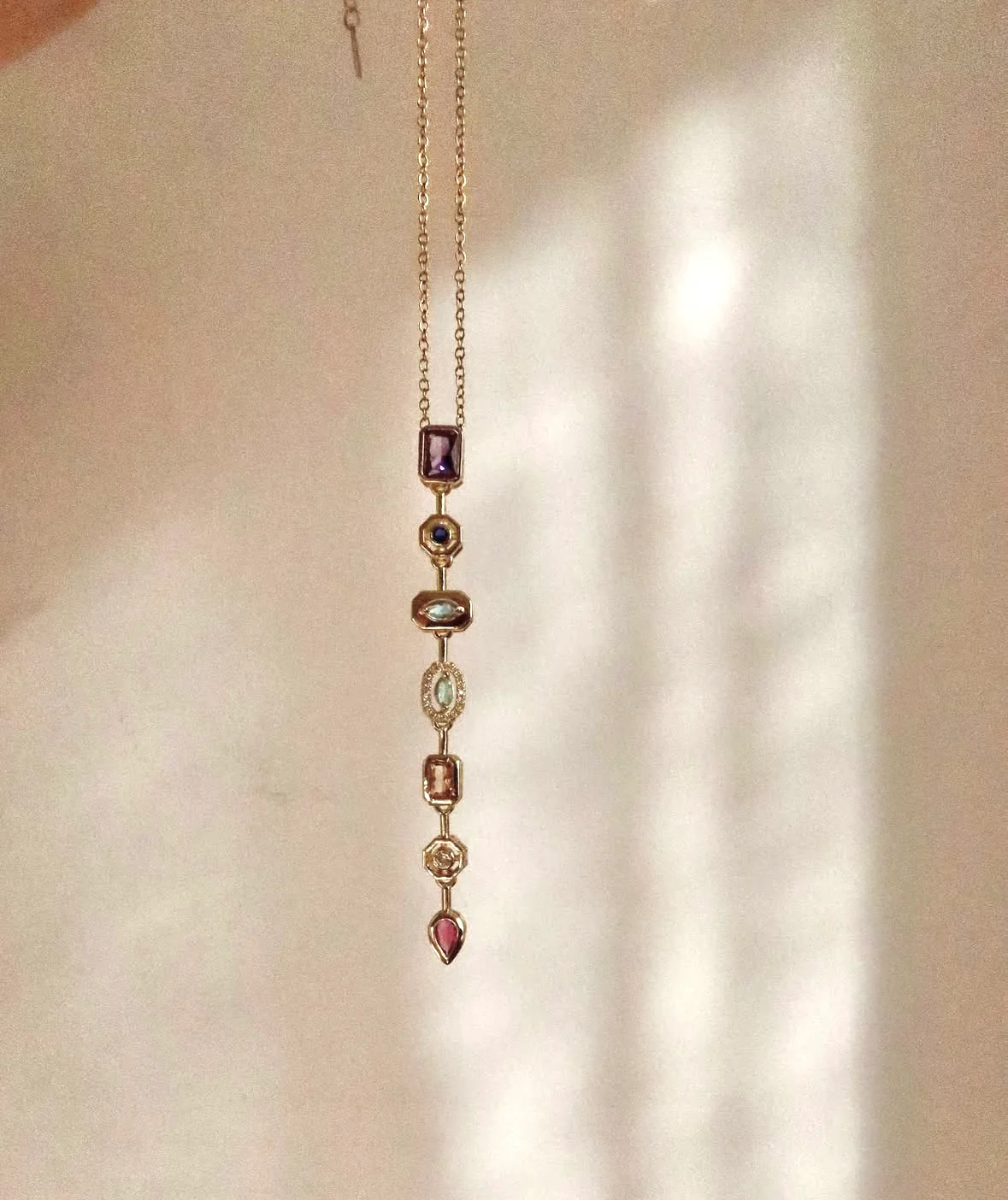 Spectrum Charm statement 18k gold plated on Stainless Steel Anti Tarnish necklace - Image 3