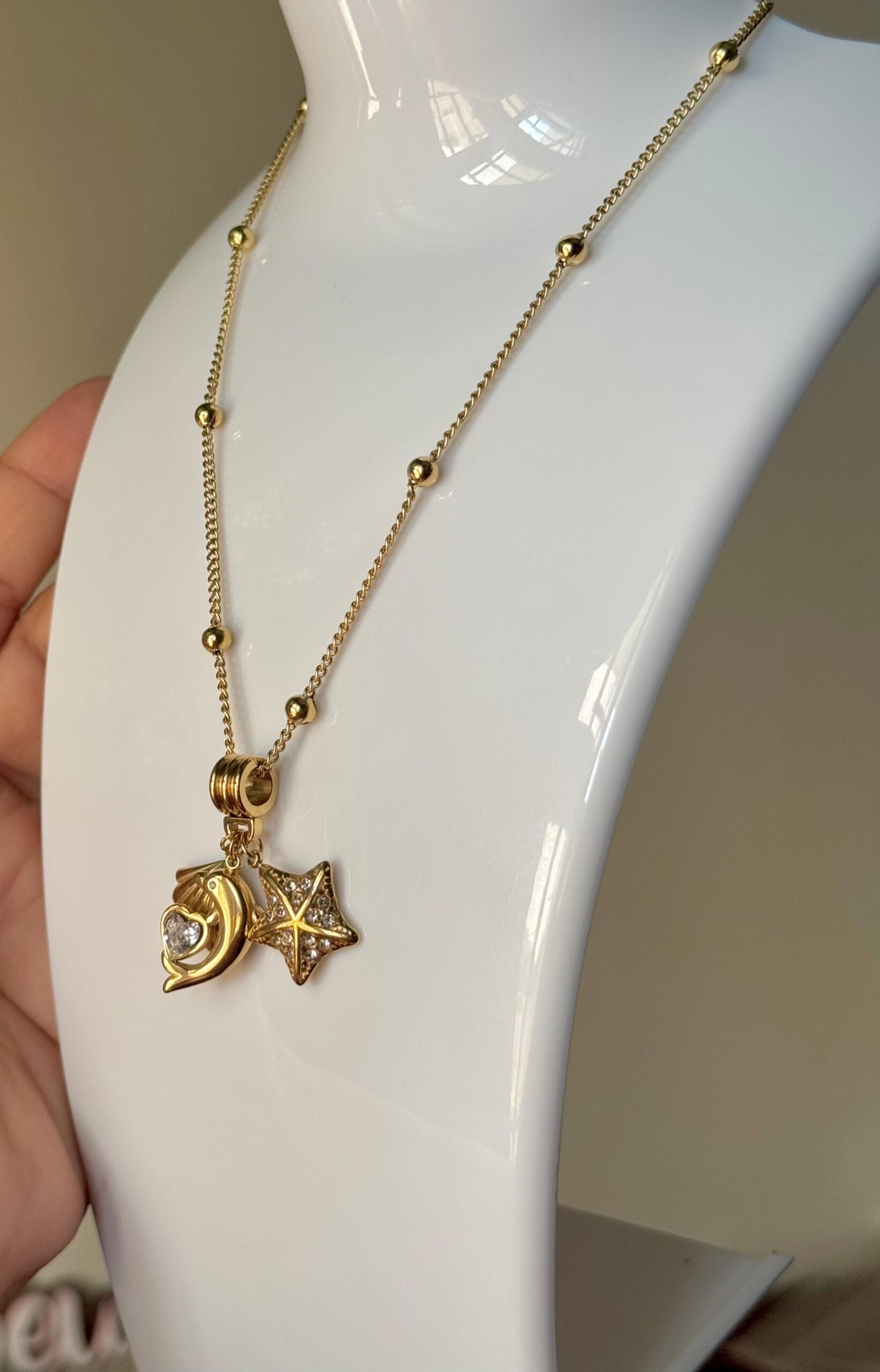 Marine theme design 18K gold plated on Stainless Steel Anti Tarnish necklace - Image 5