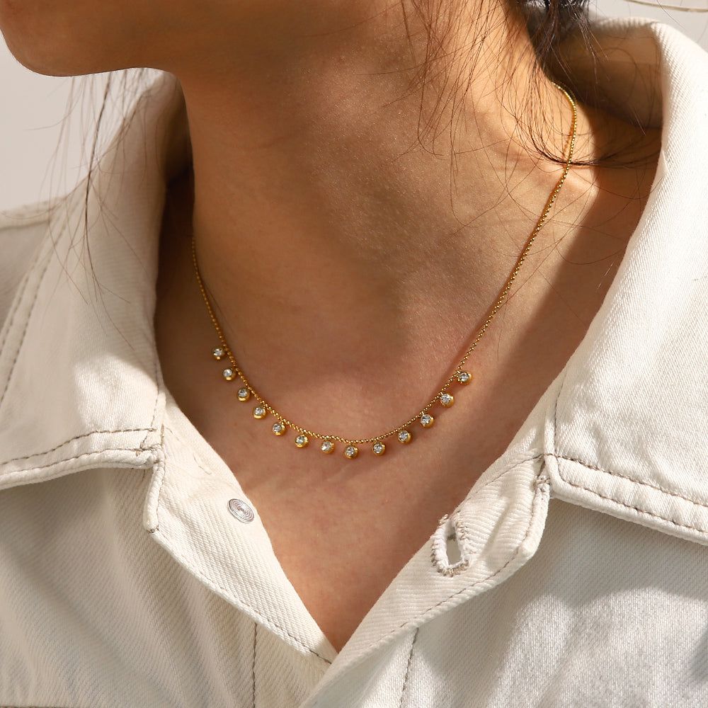 Two styles modern/ Ethnic -18K gold plated on Stainless Steel Anti Tarnish necklace - Image 4