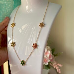Color starfish design 18K gold plated on Stainless Steel Anti Tarnish necklace