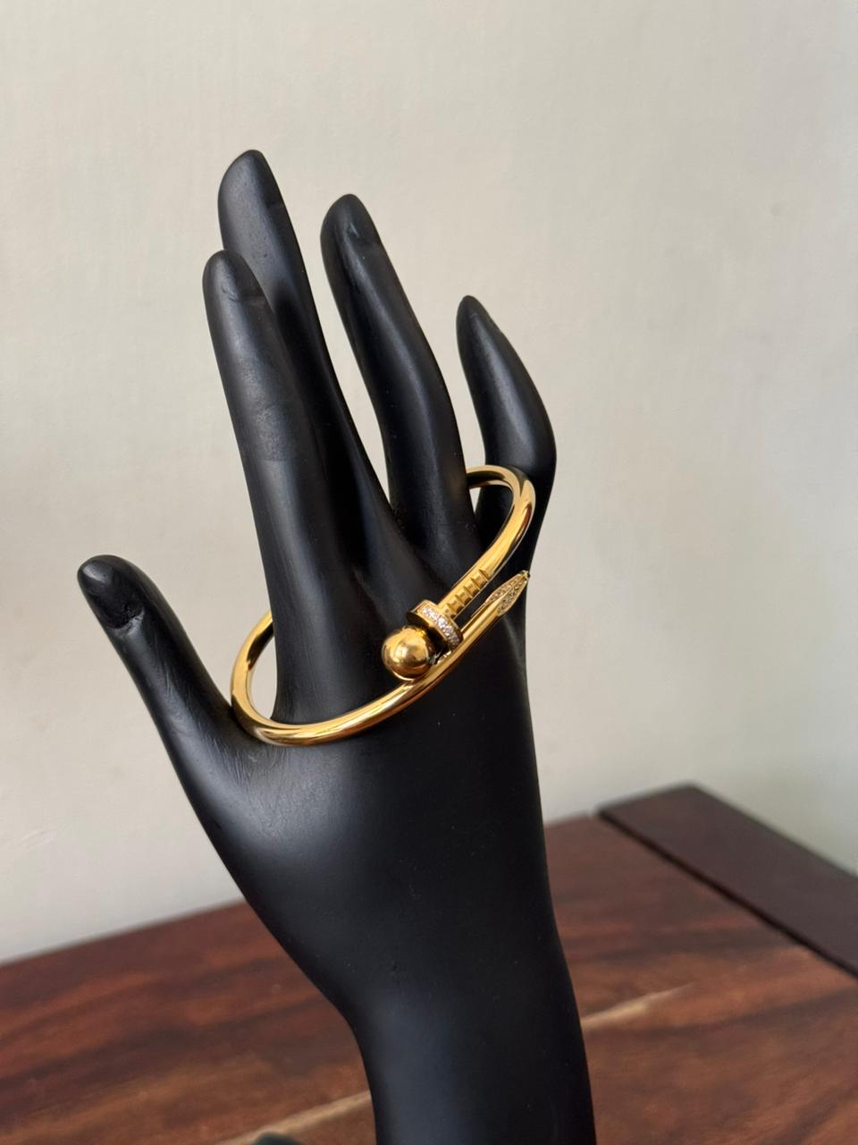 Bolt style Nail bracelet 18k gold plated on Stainless Steel anti tarnish bracelet - Image 11