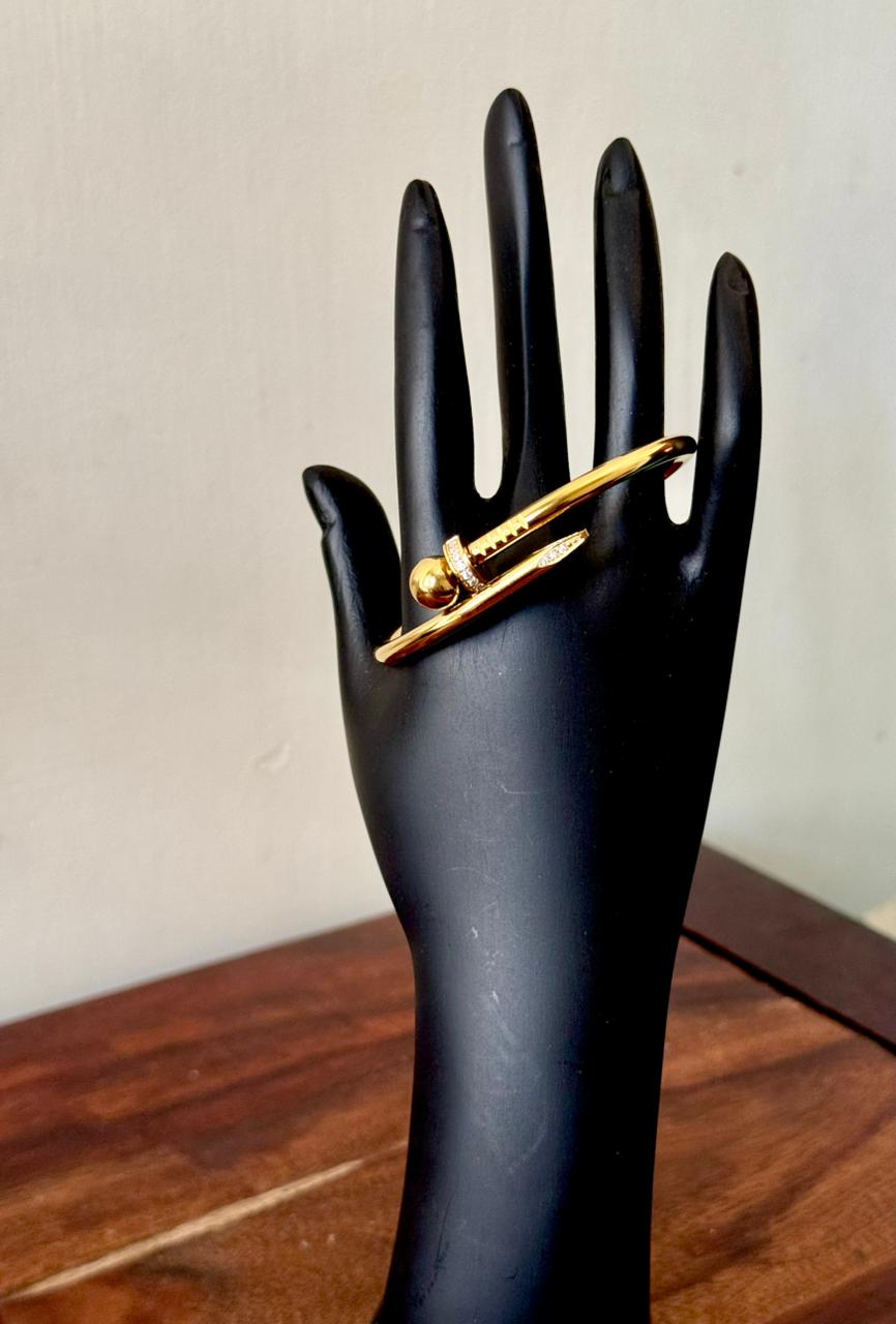 Bolt style Nail bracelet 18k gold plated on Stainless Steel anti tarnish bracelet - Image 12