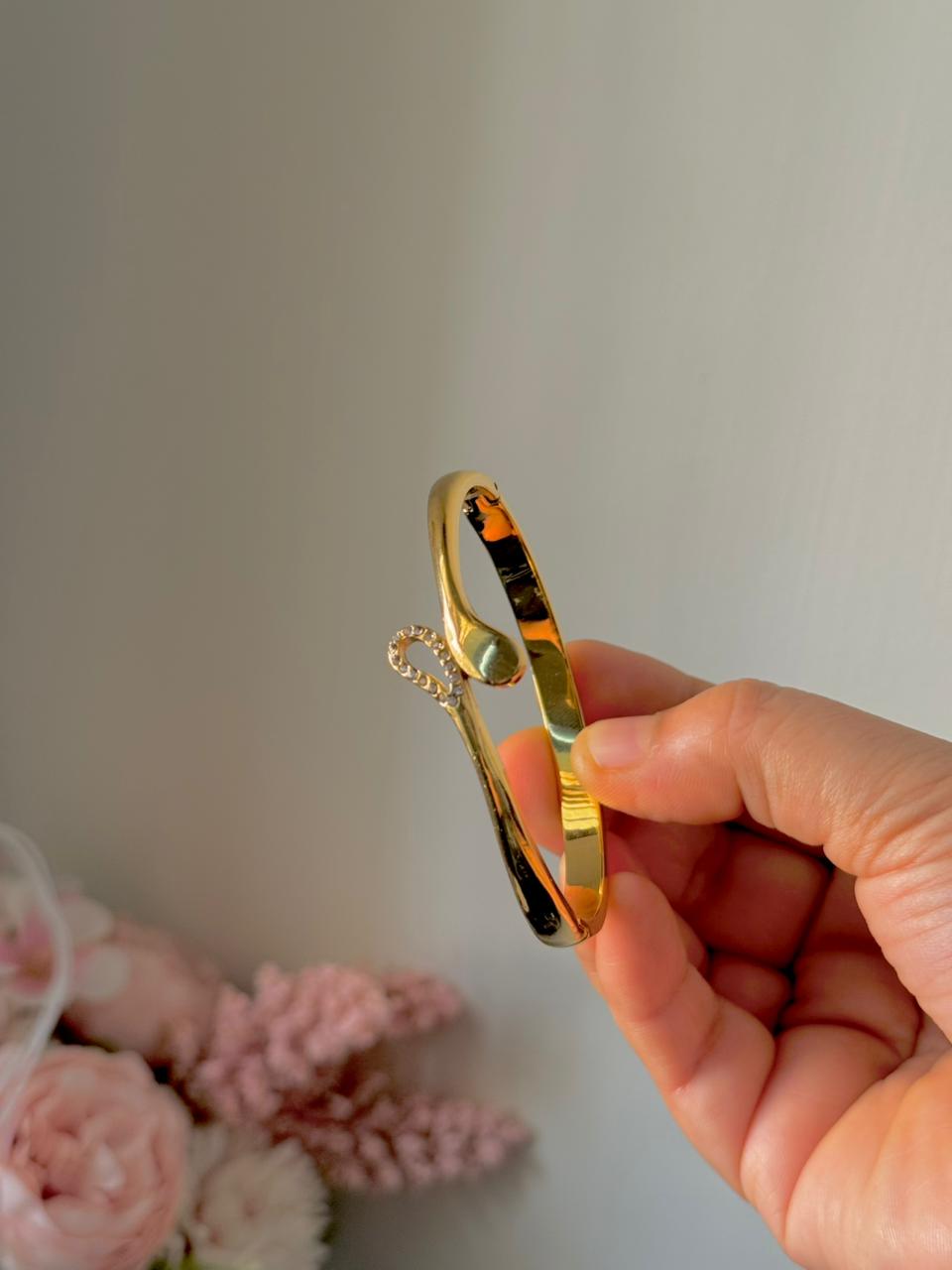 Trendy tear drop 18k gold plated on Stainless Steel anti tarnish bracelet