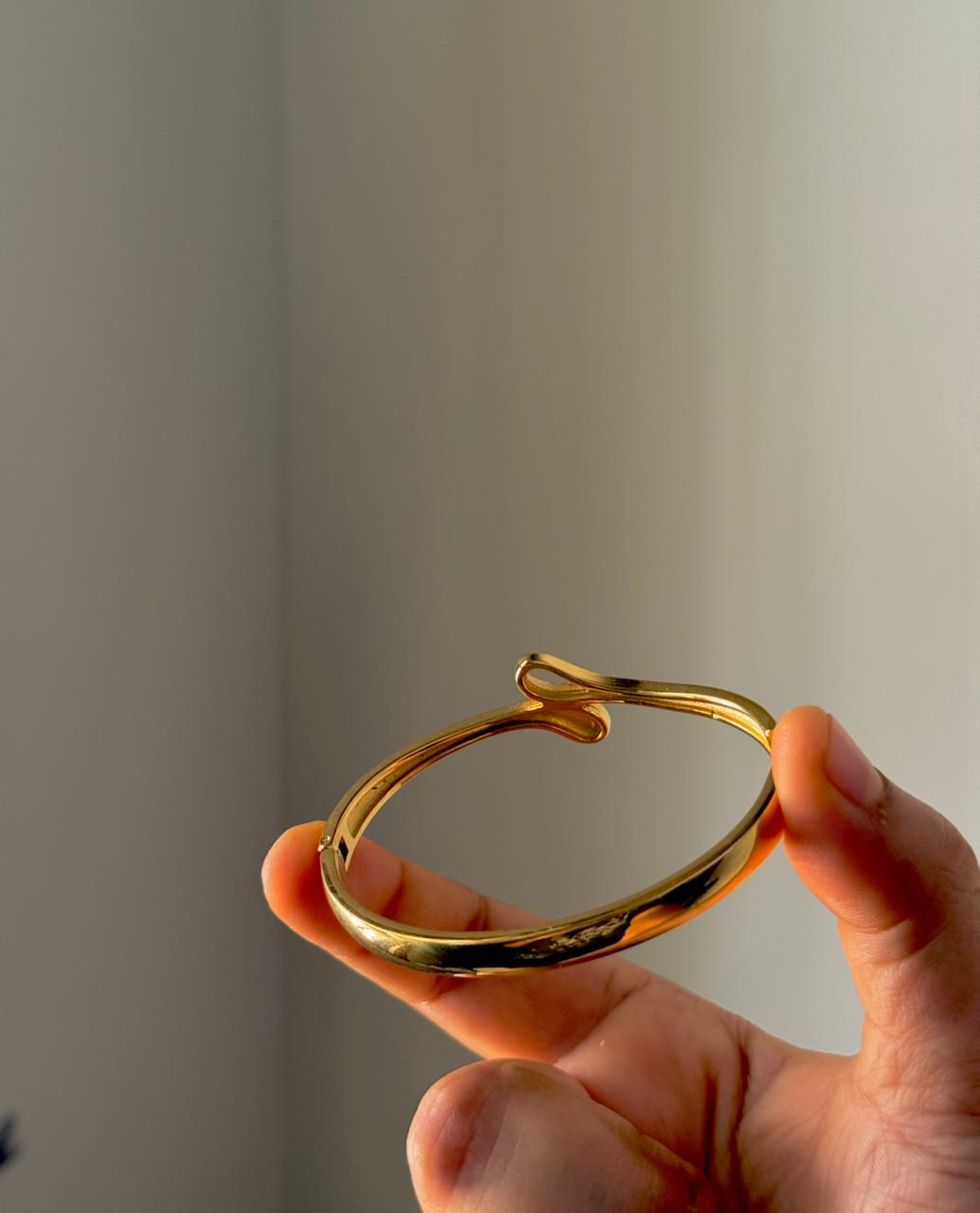 Trendy tear drop 18k gold plated on Stainless Steel anti tarnish bracelet - Image 5