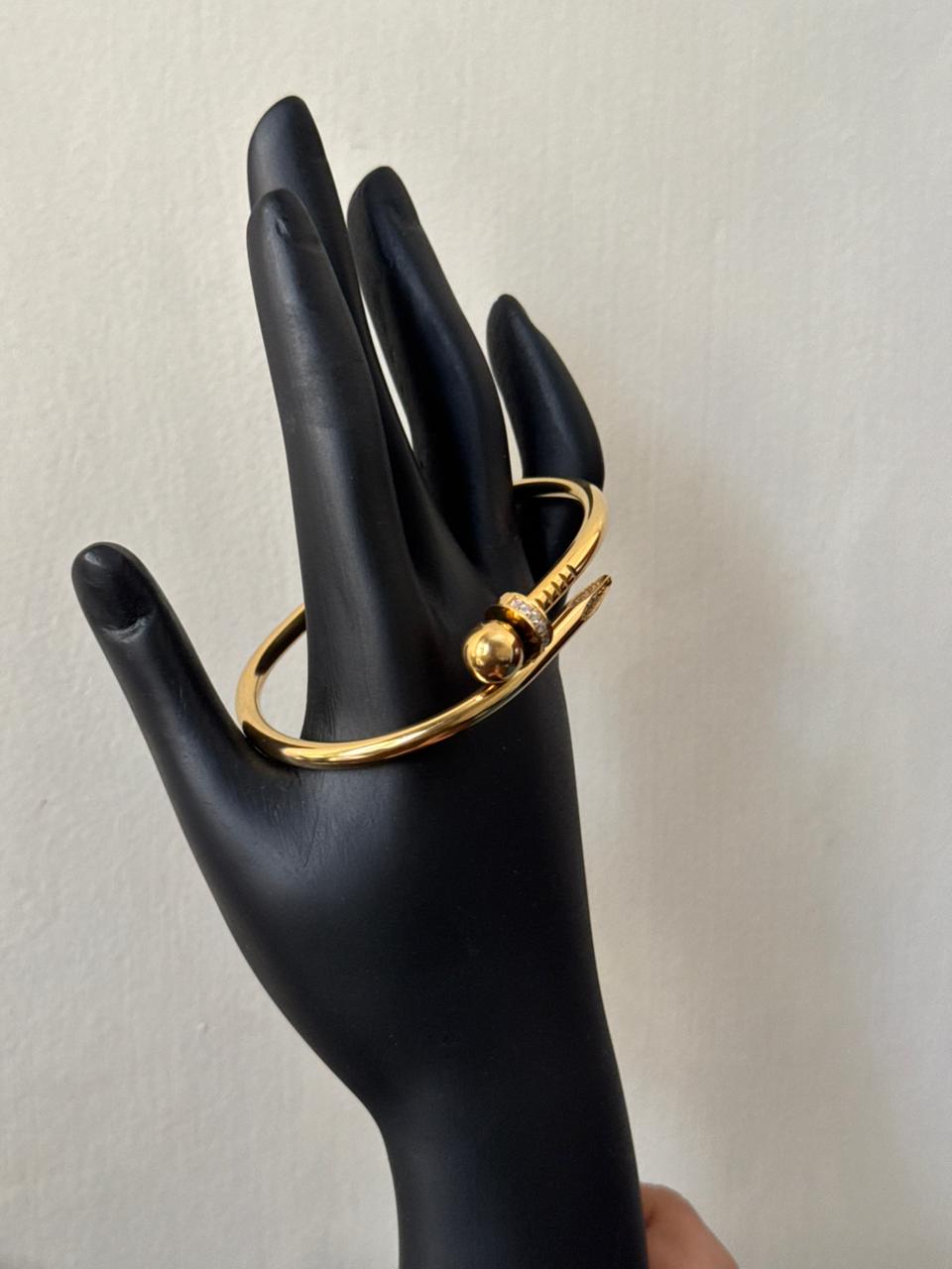 Bolt style Nail bracelet 18k gold plated on Stainless Steel anti tarnish bracelet - Image 7