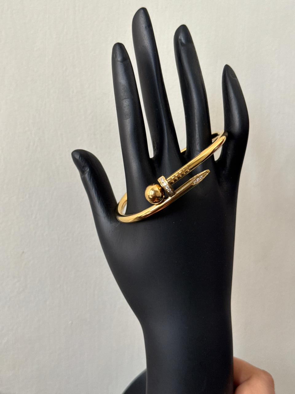 Bolt style Nail bracelet 18k gold plated on Stainless Steel anti tarnish bracelet - Image 8