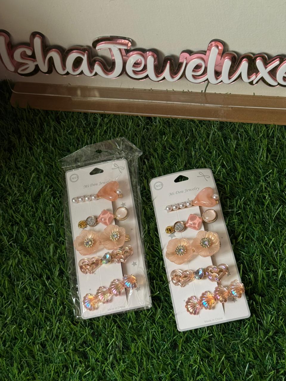 Korean Hair clip set clips Pastel colour - Image 2